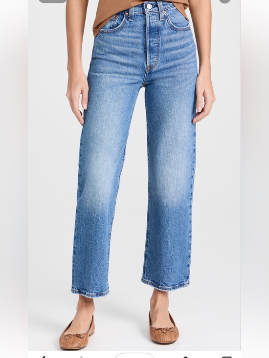 Levi's Denim - High-Rise Ribcage Straight Ankle Jeans in Light Blue